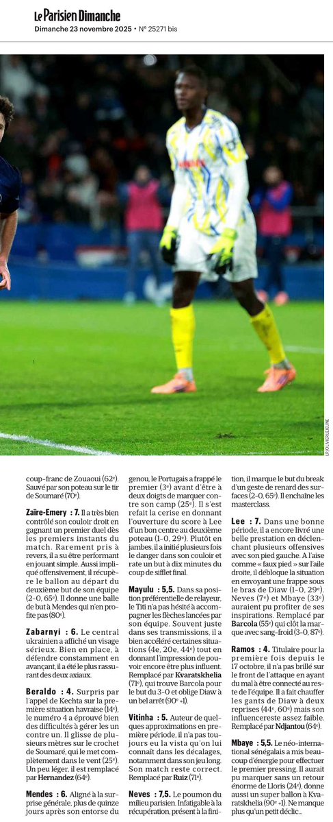 rdppsg's tweet image. 🔴🔵📰 Revue de presse #PSG du parisien, dimanche 23 novembre #PSGHAC