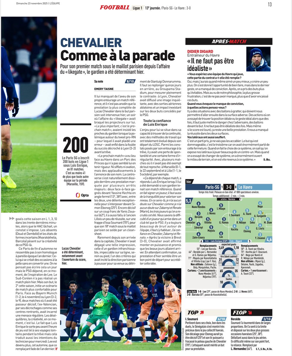 rdppsg's tweet image. 🔴🔵📰 Revue de presse #PSG de l’équipe , dimanche 23 novembre #PSGHAC
