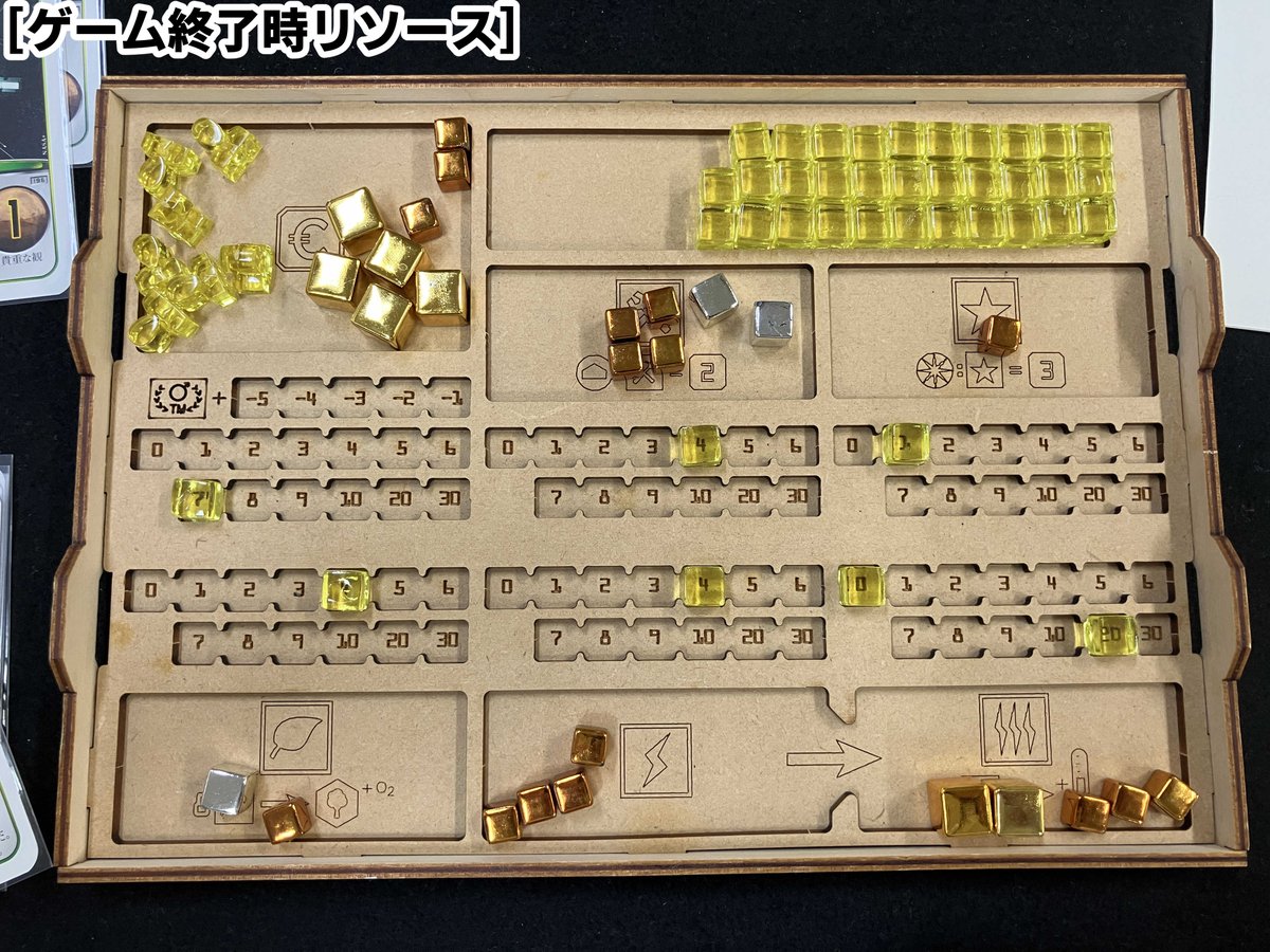 cco_catman's tweet photo. 25.11/22(土)、茨城会にて「Habemus Papam」「テラフォーミングマーズ+エリシウムマップ+ヴィーナスネクスト」プレイ。映画「オデッセイ」を観て火星じゃがいもを栽培したいなぁ～と���っていたら、地下でドッカンドッカン実験をする世間体の怪しい企業となりました！(;´Д｀)＜でもこれも火星の為…？ https://t.co/n9mKxC4mRW