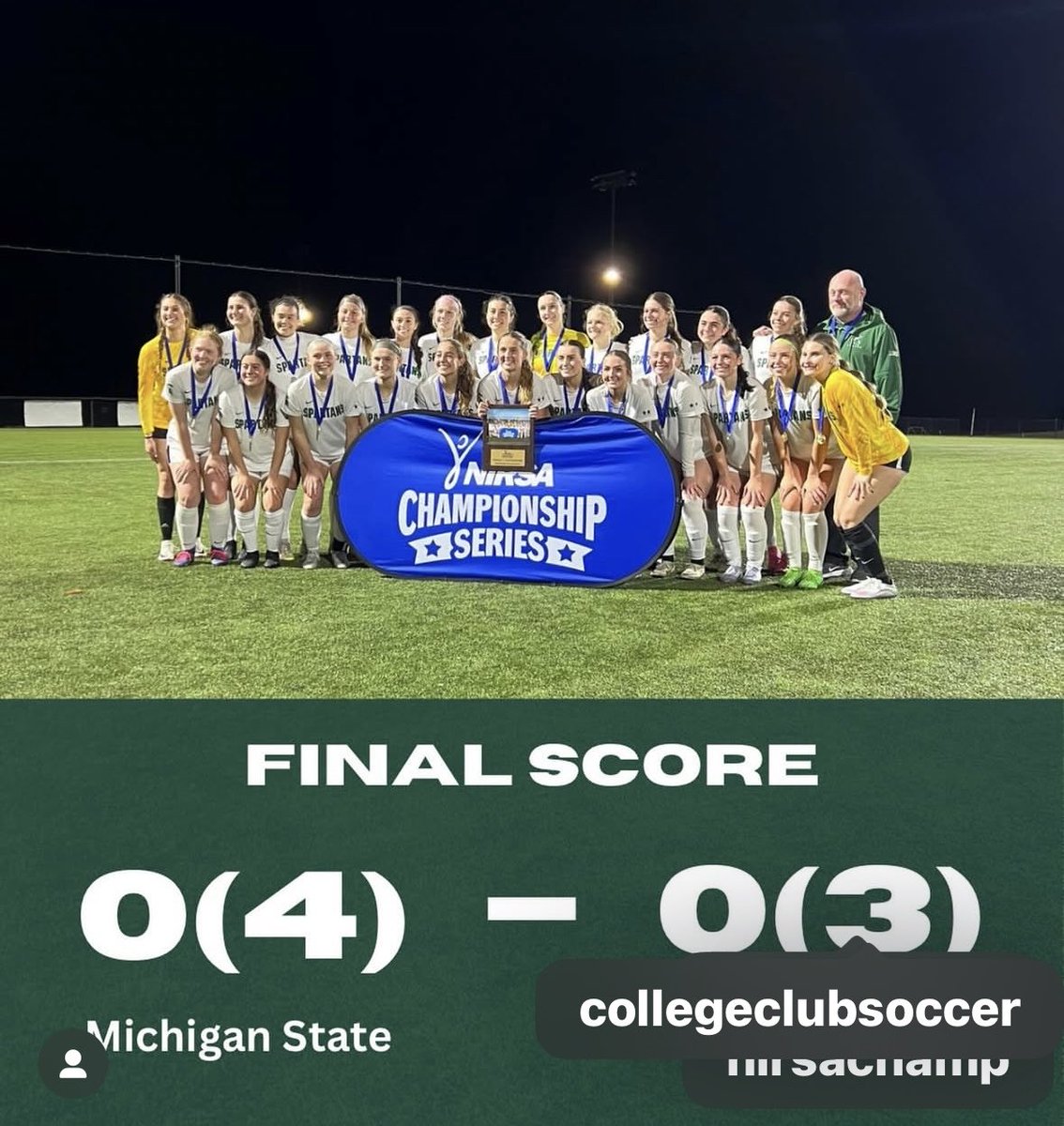 CrazyMSULady's tweet image. The 2025 MSU SPARTANS ARE NATIONAL CHAMPIONS ~ WOMEN’S CLUB SOCCER won in OT thanks to 2 saves by Ally Maloney!!