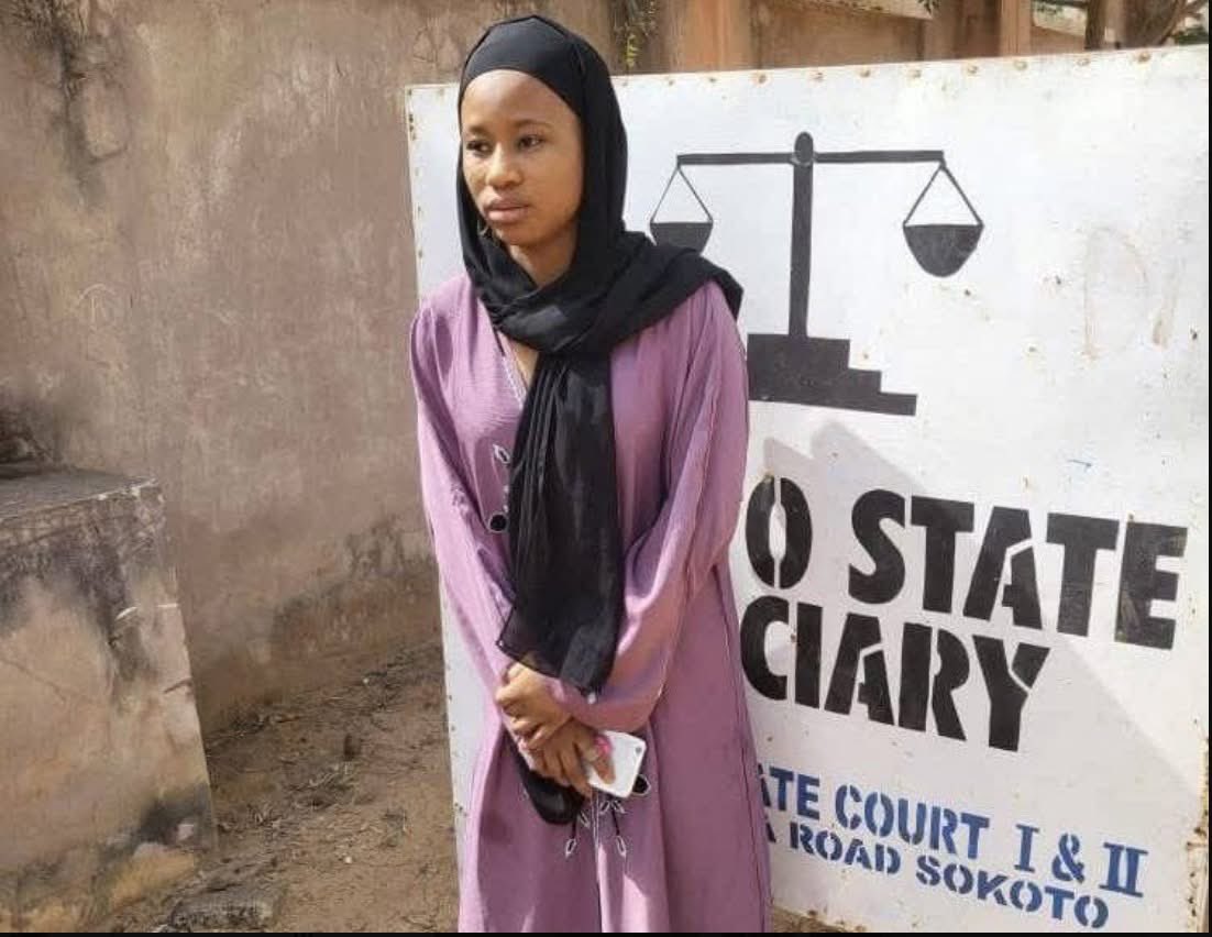 BREAKING NEWS:  

This 18-year-old girl has just been sentenced to 2 years in pr!son + 12 strokes of cane simply for complaining online about poverty, raₚe, terror!sm and band!try in Sokoto State.

Welcome to Nigeria .