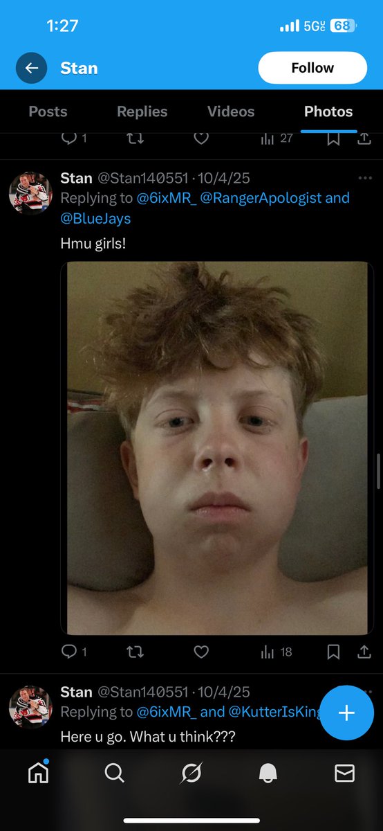 therealRM74's tweet photo. @Stan140551 Using a child to lure in girls is Absolutely insane, might make sense why you keep using that word 🤔 https://t.co/wjtRgcUPNd