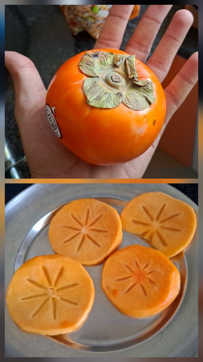 parth_observes's tweet photo. Saw this fruit for the first time in market. Tastes delicious..
"Persimmon" - aka Amarphal https://t.co/pkSEoUATdn