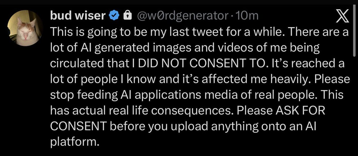 AnirudhKejriwal's tweet image. A few weeks ago, the internet fell in love with a simple, wholesome video of a girl in an auto. It was organic, viral, and cute.

Today that same person is begging for basic dignity because people are feeding her face into AI models to generate non-consensual content.

There is…