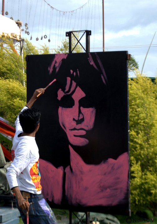 VilasNayak's tweet image. Not many know this… my early days were all about live paintings of legendary music icons. Thinking of bringing this era back… want to see more? Let me know your fav music icons I should paint next! 

#Music #events #musicart
