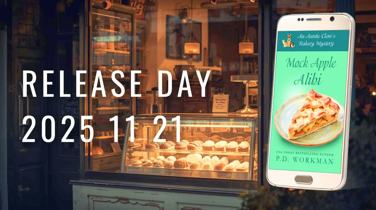 pdworkmanauthor's tweet image. The dough is rising and the secrets are spilling in Bald Eagle Falls, Tennessee — Mock Apple Alibi (Book #25), the newest installment of P.D. Workman’s Auntie Clem’s Bakery series, has arrived. pdworkman.com/mock-apple-ali…