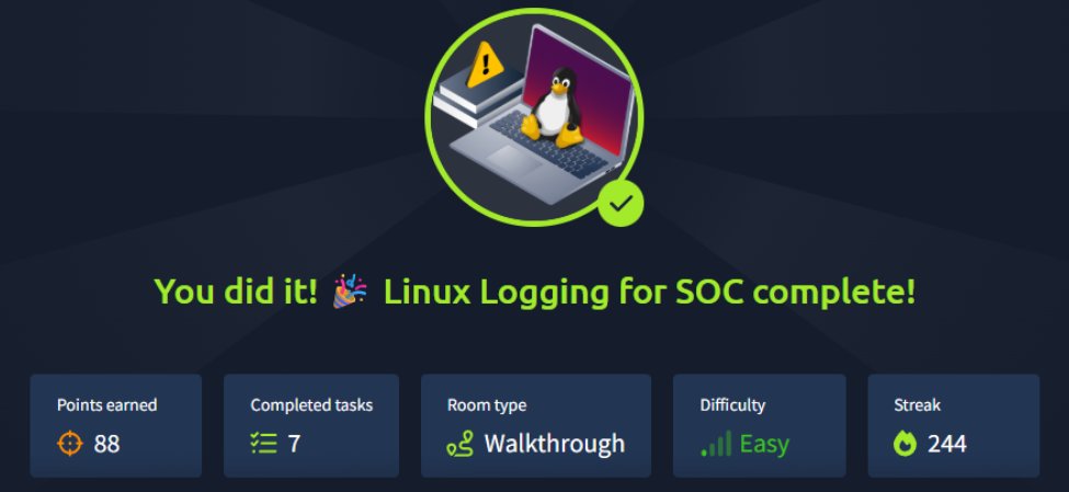 707_Roi's tweet photo. Linux Logging for SOC on @TryHackMe taught me what separates analysts from beginners. Understanding context, correlating events, and recognizing attack patterns. That's incident response. #SOC #BlueTeam #LinuxLogs https://t.co/VAHmHPFZ4w