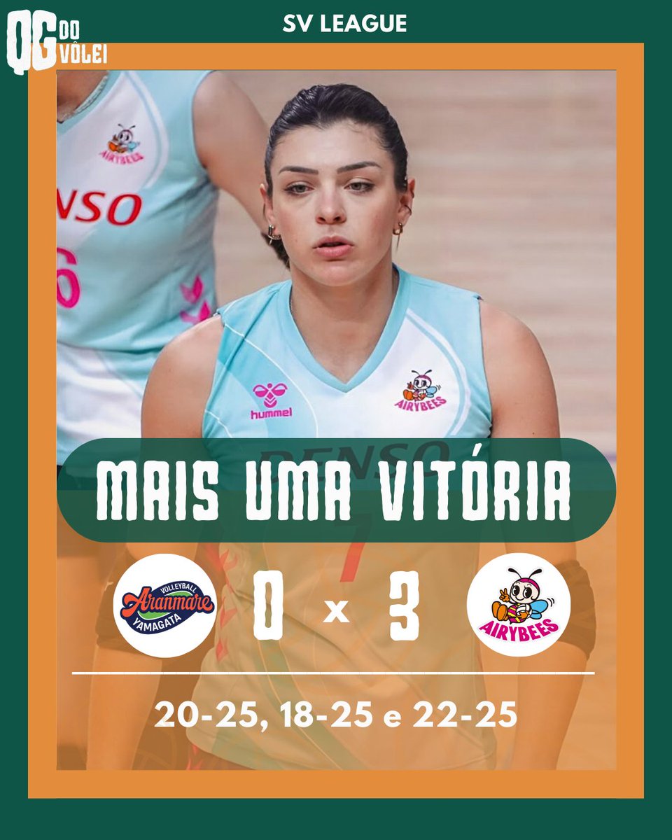 ✅ Ótimo final de semana

Pela liga japonesa, o Denso Airybees voltou a vencer o Aranmare.

Com esse resultado, o time de Nishio assume a 9ª colocação com um wins ratio de 0.5.

Rosamaria foi a maior pontuadora com 16 acertos, Sabrina pontuou em 11 oportunidades.