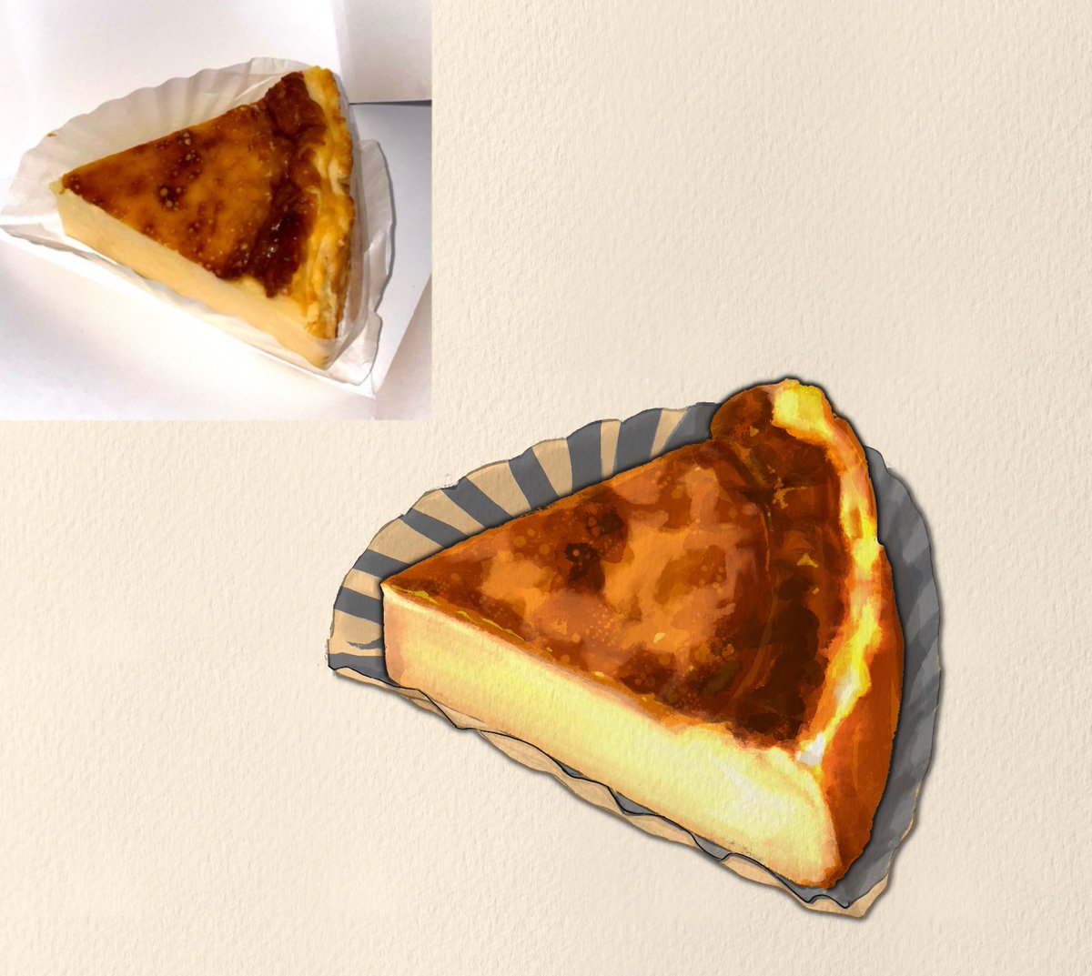 prenkuart's tweet photo. basque baked cheesecake. 80 gms of pure bliss https://t.co/N40yKguTak