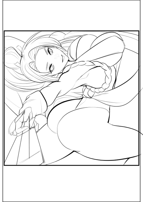 色紙の下絵を描いてる… 