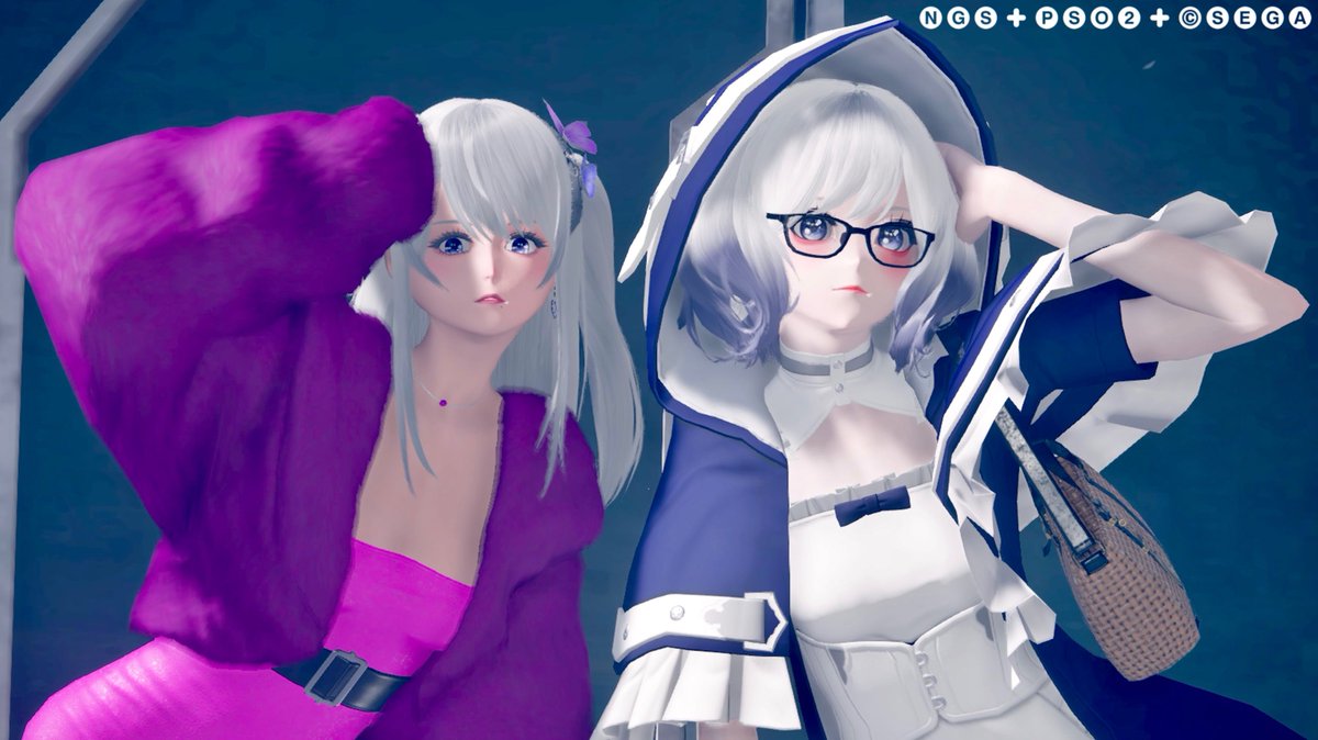 うみさん回収です！🍀✨

ビビッドなピンクのコーデに白髪が美しい美人さん姿素敵でした🩷🤍
タイミングを逃してましたが、やっと回収に来れました❣️
#PSO2NGS 
#とりにきた 
#ma7ロゴ