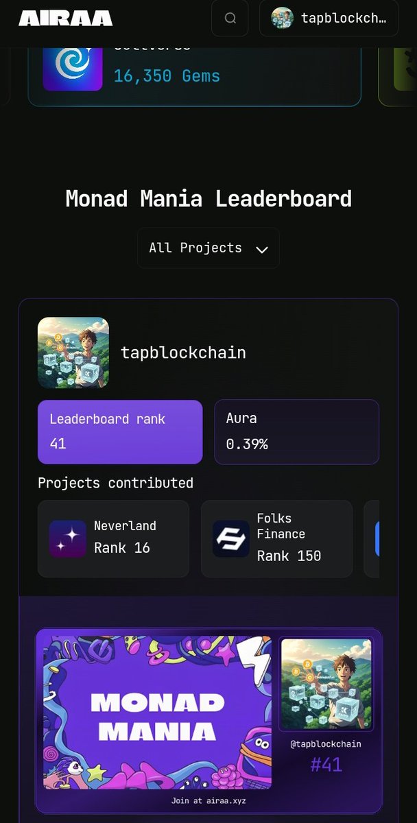TAPBlockchain's tweet image. Gm lads happy sunday 🔥🔥🔥
I&apos;ve conquered the rankings! 
Moved rank on  @zk_agi 16 to  14, @FolksFinance rank  85 to 73, and @Neverland_Money rank  25 to 16!

Also, I strategically dumped Clober 5 to  10 because being top 5 is too much pressure. And I executed a flawless,…