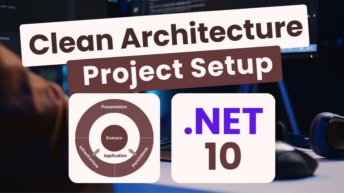 ezzylearning's tweet image. In this tutorial, I ditch boilerplate templates and set up the full Clean Architecture structure from a blank solution, tailored for modern .NET 10 development.

youtube.com/watch?v=0phlmi…

#CleanArchitecture #DotNet10 #ProjectStructure #ASPNETCore #SoftwareArchitecture