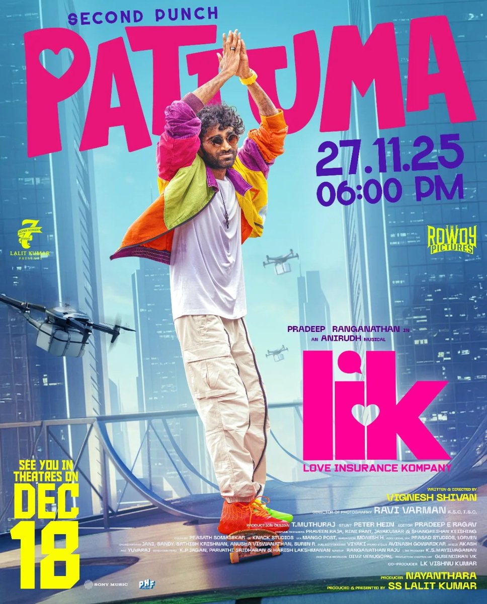 #lik #LoveInsuranceKompany Second Punch #Pattuma from 27th NOV 6PM 

<a href="/anirudhofficial/">Anirudh Ravichander</a> love Feast Loading 
<a href="/pradeeponelife/">Pradeep Ranganathan</a>