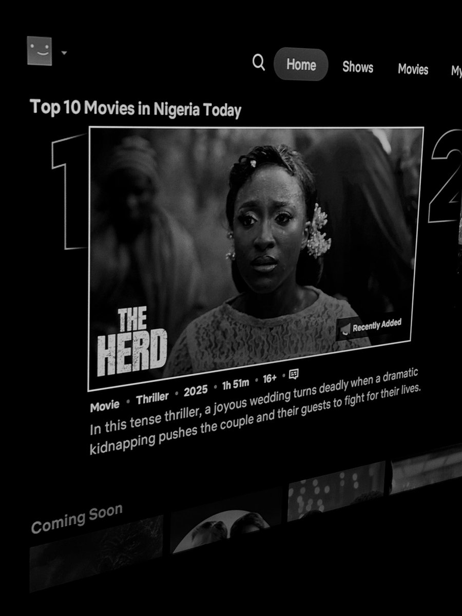 genovevaumeh's tweet image. THE HERD is no 1 on netflix Naija today. 
Shout out to my cast mates &amp;amp; Crew! 🔥