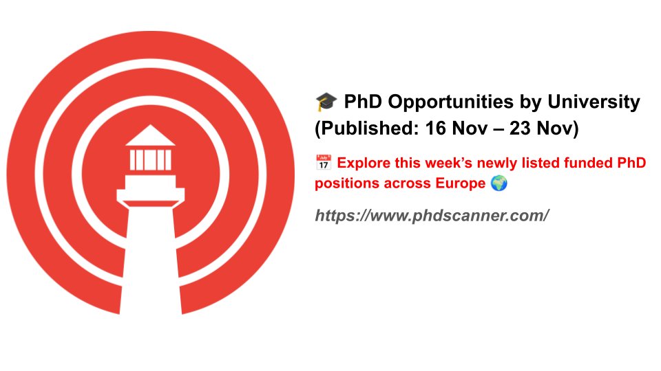 PhdScanner's tweet image. 🎓 PhD Opportunities by University - Published in Last 1 Week (16 Nov - 23 Nov 2025)

Exciting news for aspiring researchers! Fresh PhD positions have just been posted across leading European institutions. Check out these opportunities:

🇬🇧 UNITED KINGDOM

Queens University of…