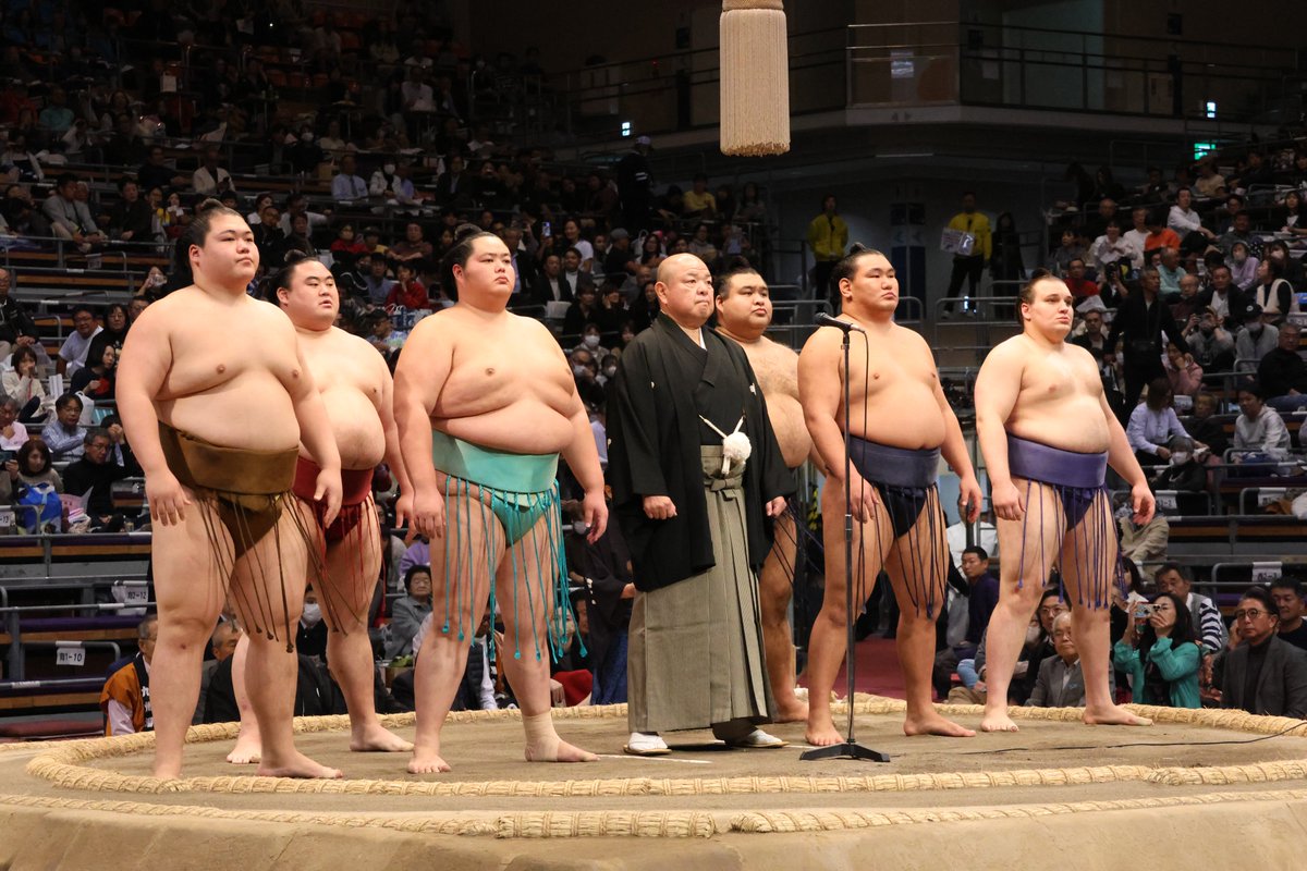sumokyokai's tweet image. ＜千秋楽の様子＞
協会ご挨拶
#sumo #相撲 #十一月場所 #九州場所