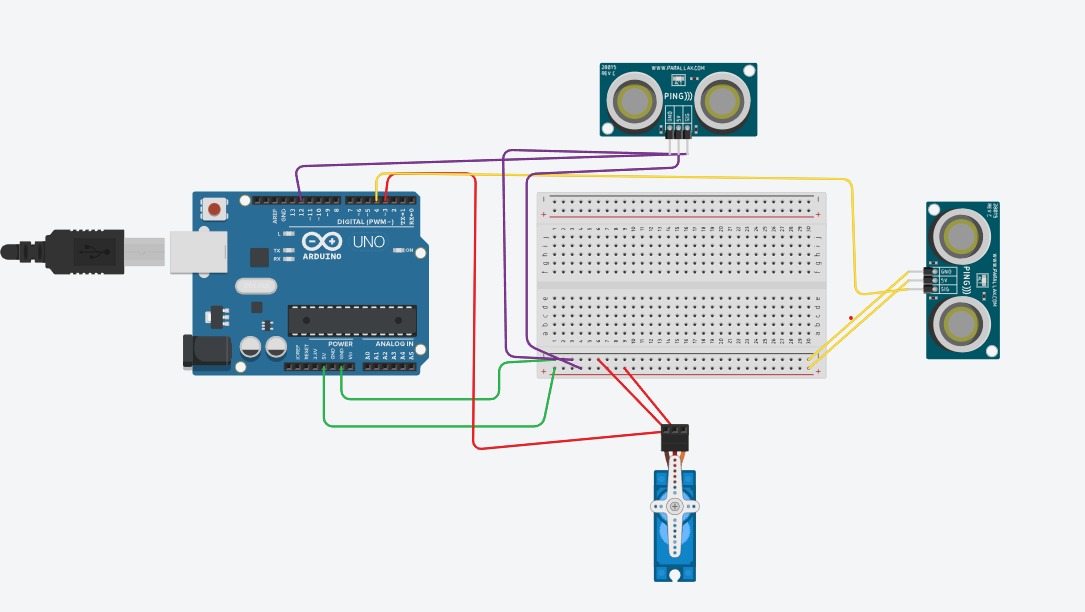 Dasrathchry's tweet image. Just designed my connections for smart dustbin. Any suggestions to reduce erangled wires ??? #IoT #SmartChallenge #LearnInPublic