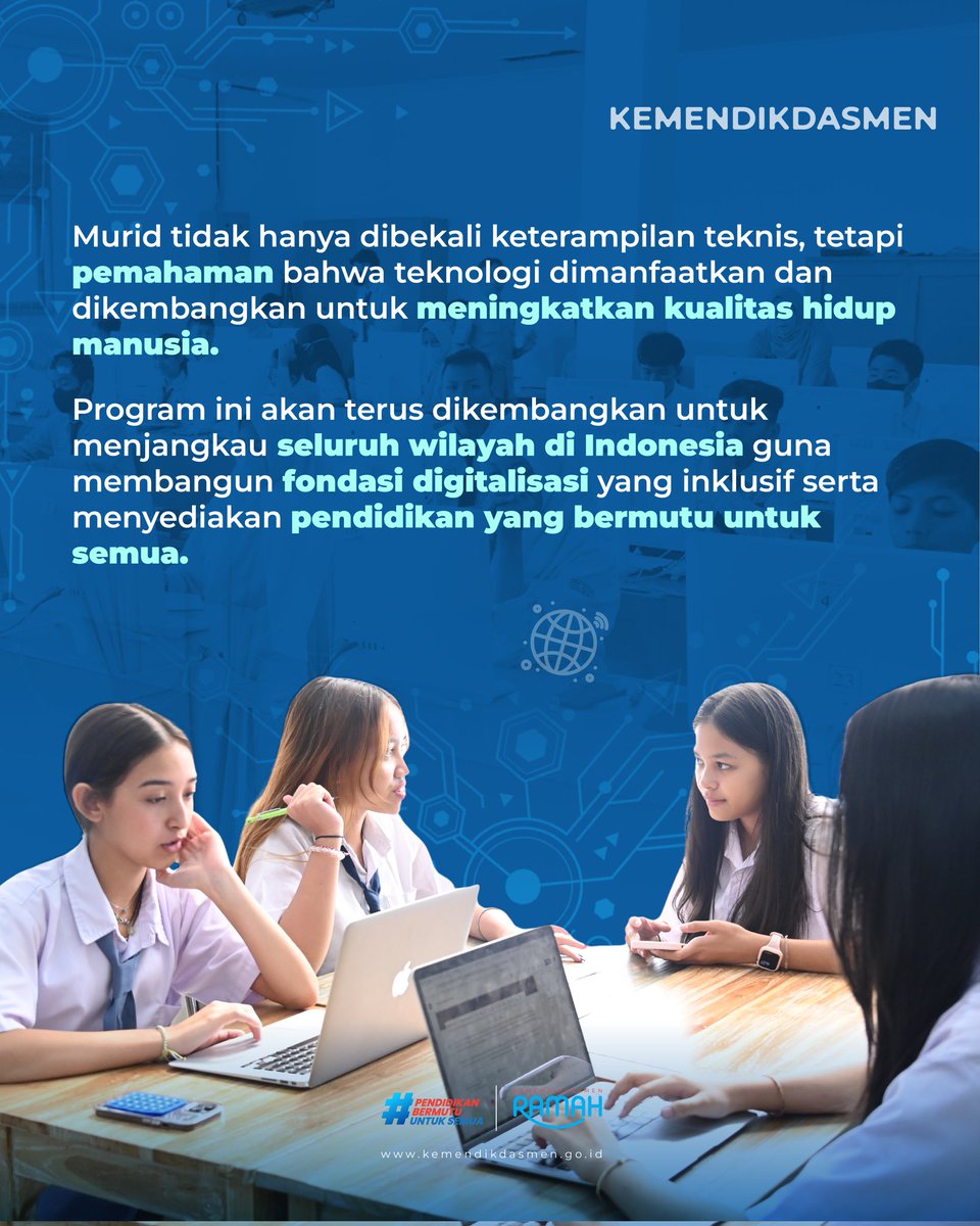 Transformasi Pendidikan Melalui Koding dan Kecerdasan Artifisial

#SobatBelajar, dalam dunia yang terus berubah, pendidikan juga harus bertransformasi. Perkembangan teknologi yang begitu cepat menuntut setiap generasi untuk tidak hanya menjadi pengguna, tetapi juga pencipta