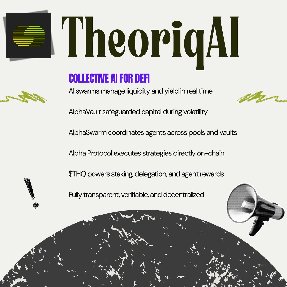 Mdsaif33's tweet image. Did you know @TheoriqAI is building a full ecosystem where AI agents actually work together on-chain instead of just staying as simple helpers in the background

they use a hybrid setup where Ethereum handles the on-chain parts and off-chain nodes run the reasoning and optimizers…