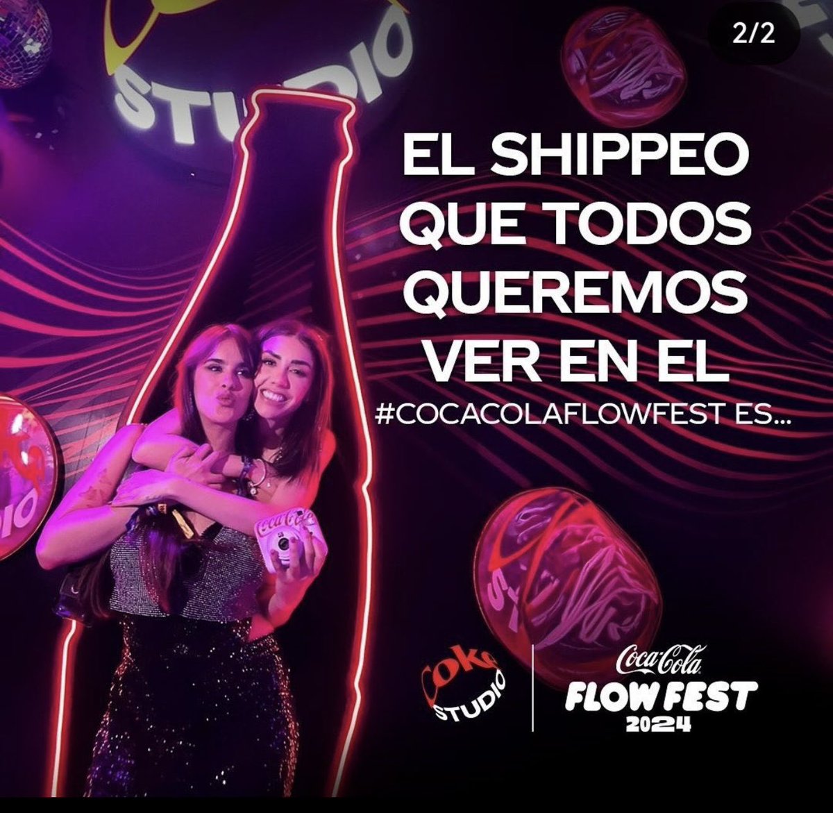 slp_juliantina's tweet image. Hace un año del FlowFest donde esperábamos el famoso reencuentro 
Y hasta Coca-Cola Haciendo promo del ship #Garime 🥹🤧 
Aquí ya empezábamos a sentir pasos en la azotea y no nos queríamos dar cuenta 😮‍💨 
#KarimePindter  
#GalaMontes