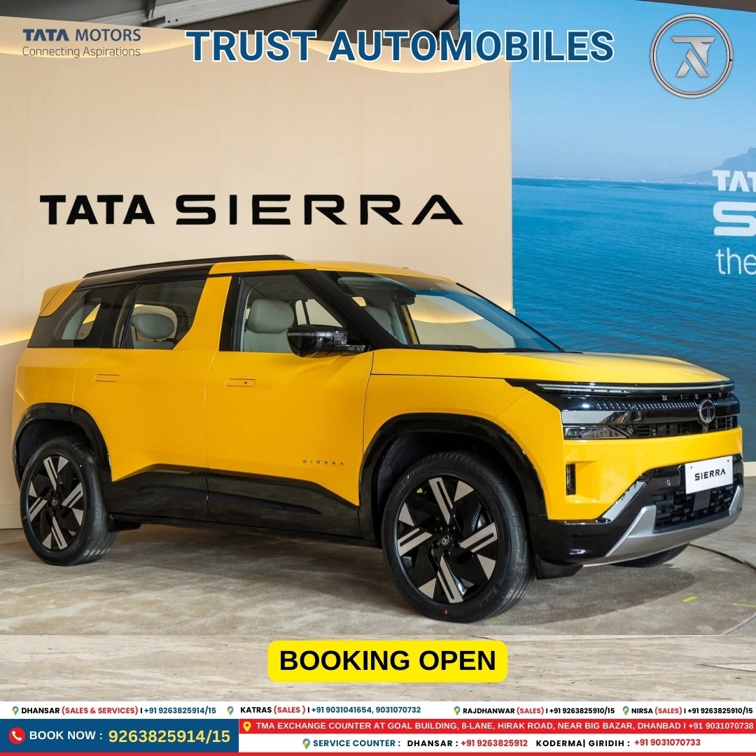 trusttatamotors's tweet image. The legend returns! 🔥 Presenting the all-new Tata Sierra, blending iconic heritage with modern design and performance.

BOOKING OPEN at Trust Automobiles. Secure your piece of history, reimagined.

 #TataSierra #TrustAutomobiles #BookingOpen #LegendaryReturn #TataMotors