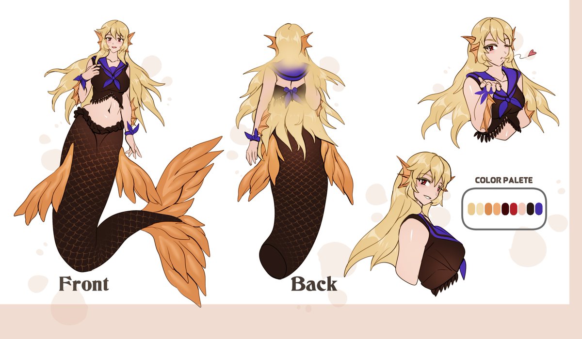 cophocoa's tweet image. felt like posting some refs of my mermaid ocs Isla and Stella. full body mermaid refs by @/PsychoWolF01 and fullbody human refs by @/xionbluu. thanks again to these artists for their great work