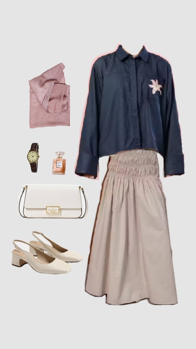 putrecommended's tweet image. Siapa bilang tampil santun itu nggak bisa stylish? Look ini buktinya! ✨ Kombinasi blouse navy yang simpel dengan rok A-line yang nyaman banget untuk bergerak. 
Cek detailnya sekarang! 🛒
🧡s.shopee.co.id/9fDID3jYov
💚vt.tokopedia.com/t/ZSH3onRE2th7…
