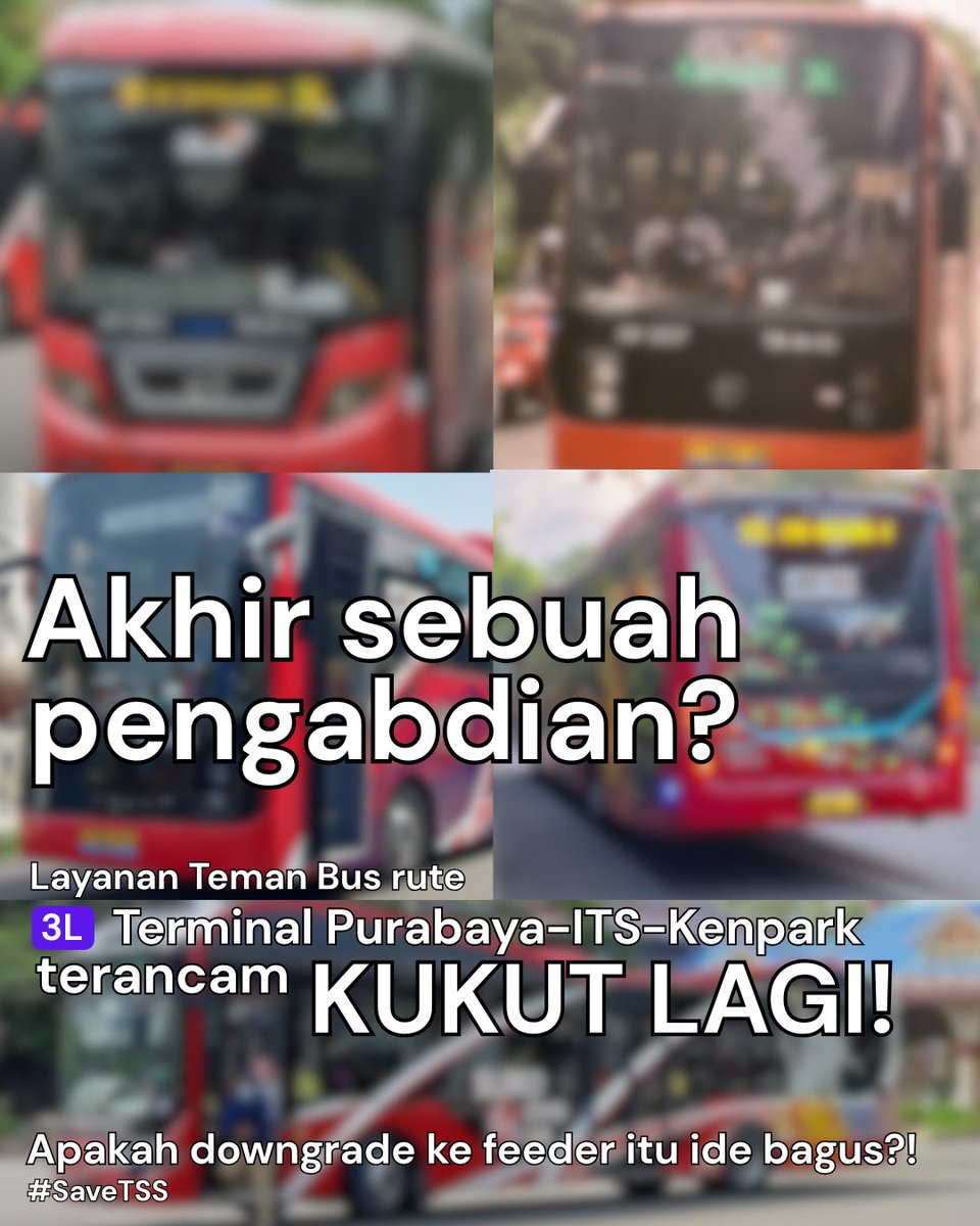 wirawiriSB's tweet photo. Layanan Trans Semanggi Suroboyo koridor 3 terancam tidak akan beroperasi (kukut/mandeg) dan akan digantikan oleh feeder. 

Ayo speak-up sebelum rute ini berhenti beroperasi.

@txttransportasi @kemenhub151 @infosurabaya @teman_bus @dishubjatim @BanggaSurabaya https://t.co/91cX5SrUz6