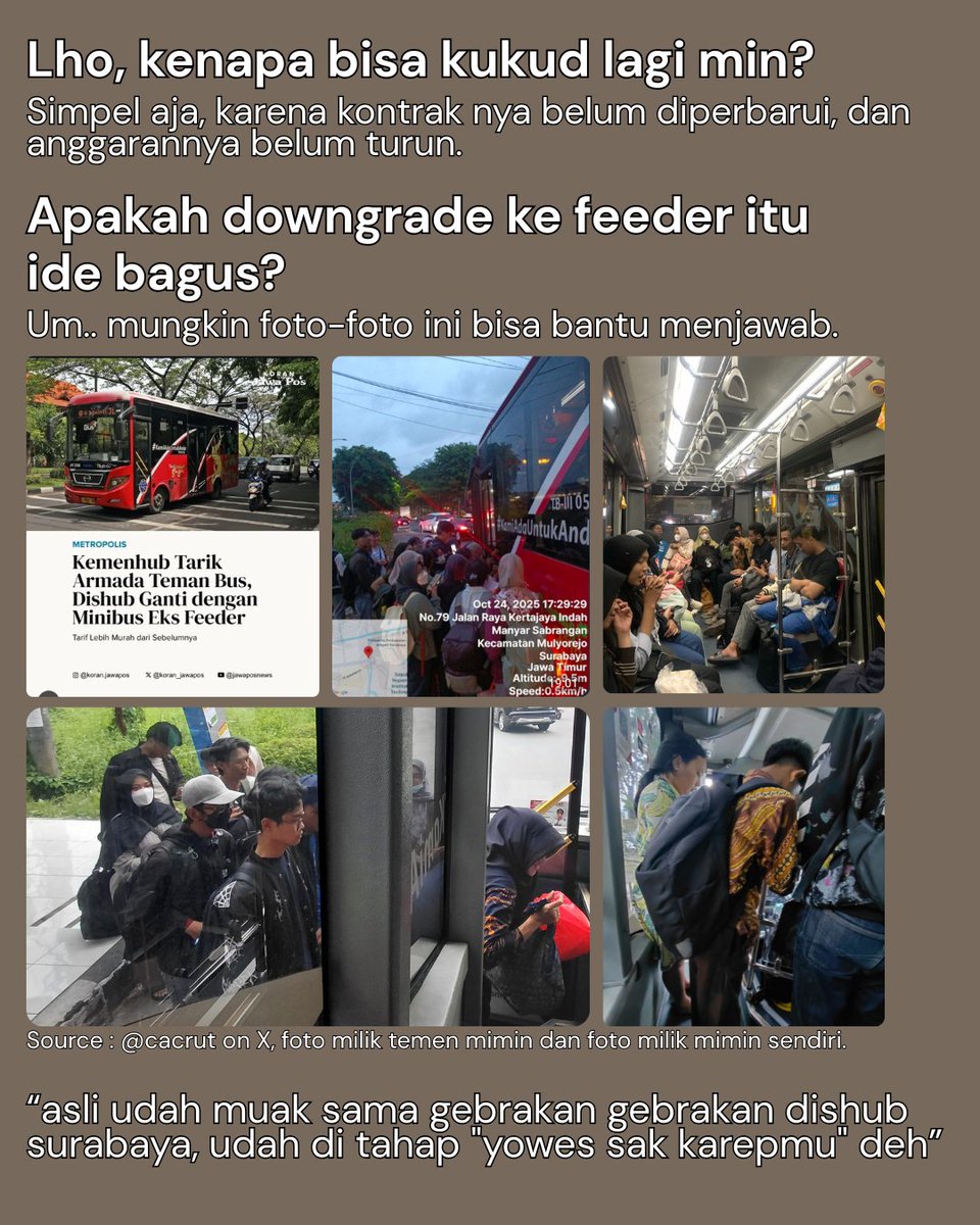wirawiriSB's tweet photo. Layanan Trans Semanggi Suroboyo koridor 3 terancam tidak akan beroperasi (kukut/mandeg) dan akan digantikan oleh feeder. 

Ayo speak-up sebelum rute ini berhenti beroperasi.

@txttransportasi @kemenhub151 @infosurabaya @teman_bus @dishubjatim @BanggaSurabaya https://t.co/91cX5SrUz6