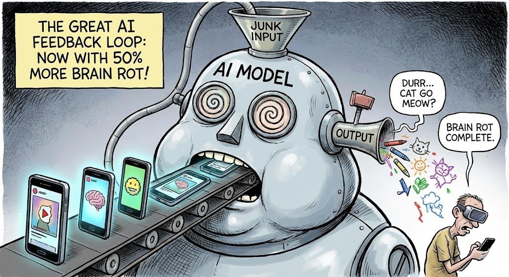 kyaz7170's tweet image. Just read about &quot;Model Collapse&quot;: AI models irreversibly degenerate when trained on synthetic, low-quality data. 📉 Brutal realization: This applies to users too.
In the AI era, you don&apos;t just get the AI you pay for. You get the AI you deserve. 🧠
#AI #ModelCollapse #GenerativeAI