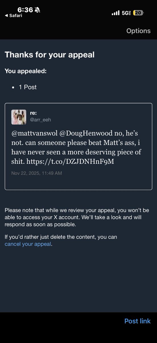 arr_eeh's tweet image. i appealed saying “fuck you, i’m not deleting the tweet, you can just delete my account” and they immediately unlocked my account. x is run by a bunch of pussies