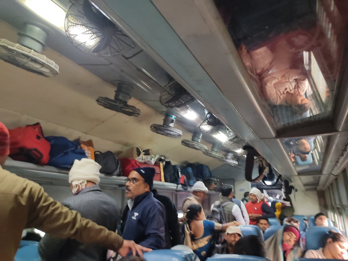 jpyadav's tweet photo. @drmbsbner, @ashwinivaishnav 

PNR 2444270704
Travelling from Varanasi to Mau 
Train 15104

It's always the case. No rule of law. TTE never examines ticket in train. Non reserved  passengers come into reserved coaches,block the passage. Please take some measures. https://t.co/yCJfU91R9j