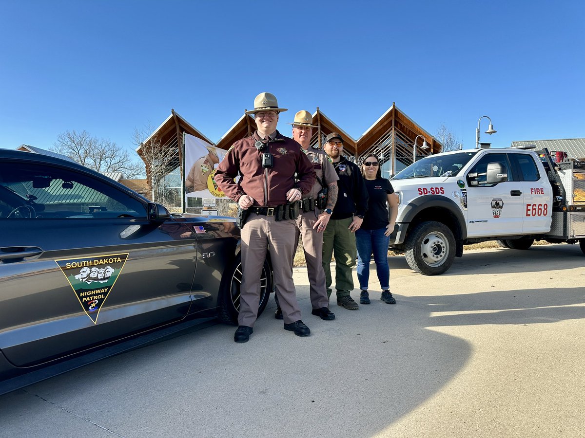 Community response nearly doubled expectations at Friday’s Pistols and Pulaskis Blood Drive in Rapid City. Thank you to everyone who donated the lifesaving gift of blood! 
SDWF won traveling trophy vs SDHP with the most donations on their behalf. But real winner is the community!