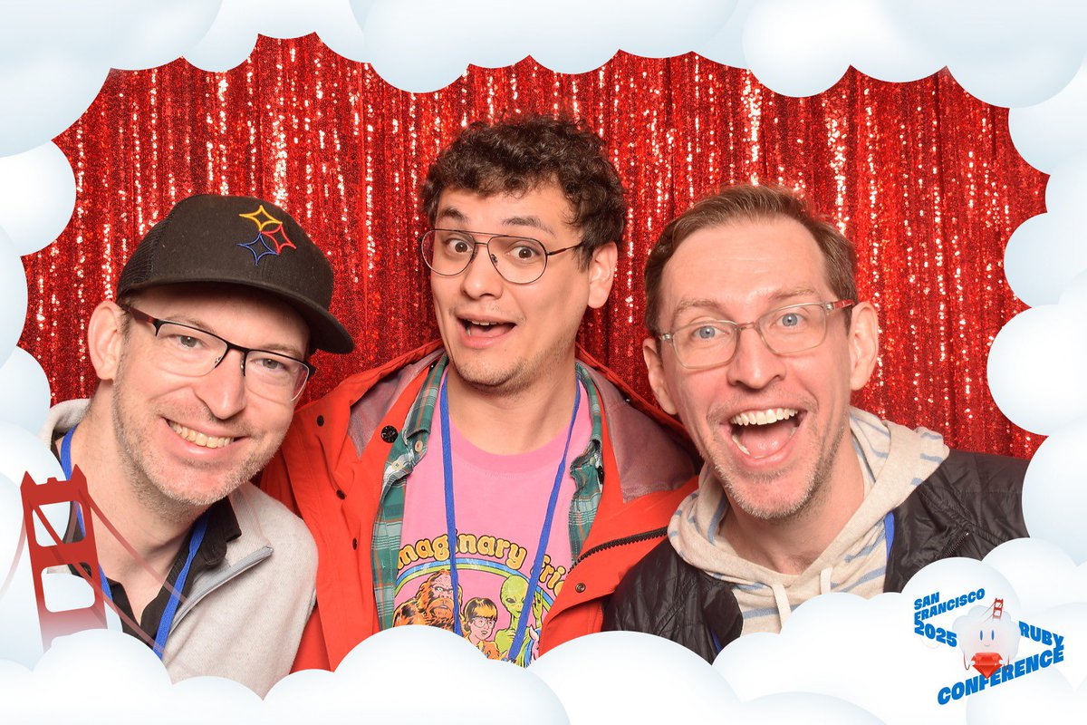 Thank you <a href="/sfrubyconf/">San Francisco Ruby Conference, Nov 19-21, 2025</a> and <a href="/evilmartians/">Evil Martians</a> for an awesome week! Was amazing meeting so many great new people, catching up with others, and especially getting the Inertia Rails crew together with <a href="/BrianKnoles/">Brian Knoles</a> and <a href="/skryukov_dev/">Svyatoslav Kryukov</a> ! I hope we can do it again!