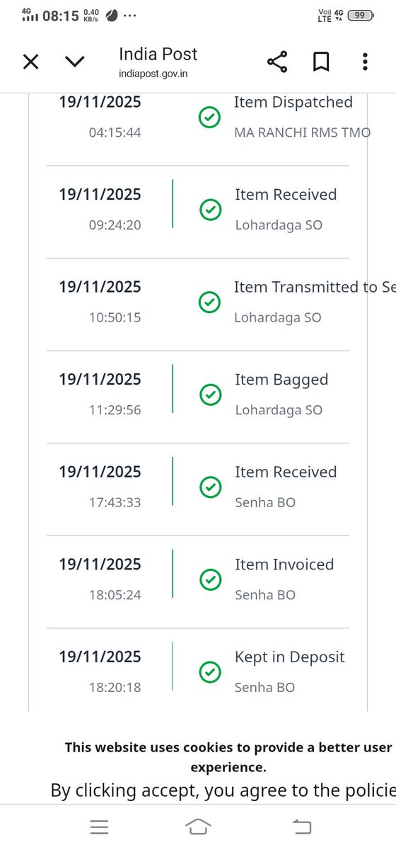 Manishsavarn's tweet photo. Dear @IndiaPostOffice ,

I have booked a life saving Medicine for one of my known from RMS Patna to senha -835302 Lohardaga (jharkhand) at 14/11/2025, still not received medicine.
Kindly look into this matter on urgent basis.
It's getting too much late.

Best Regards,
Jai Hind, https://t.co/vh5oVfIblJ