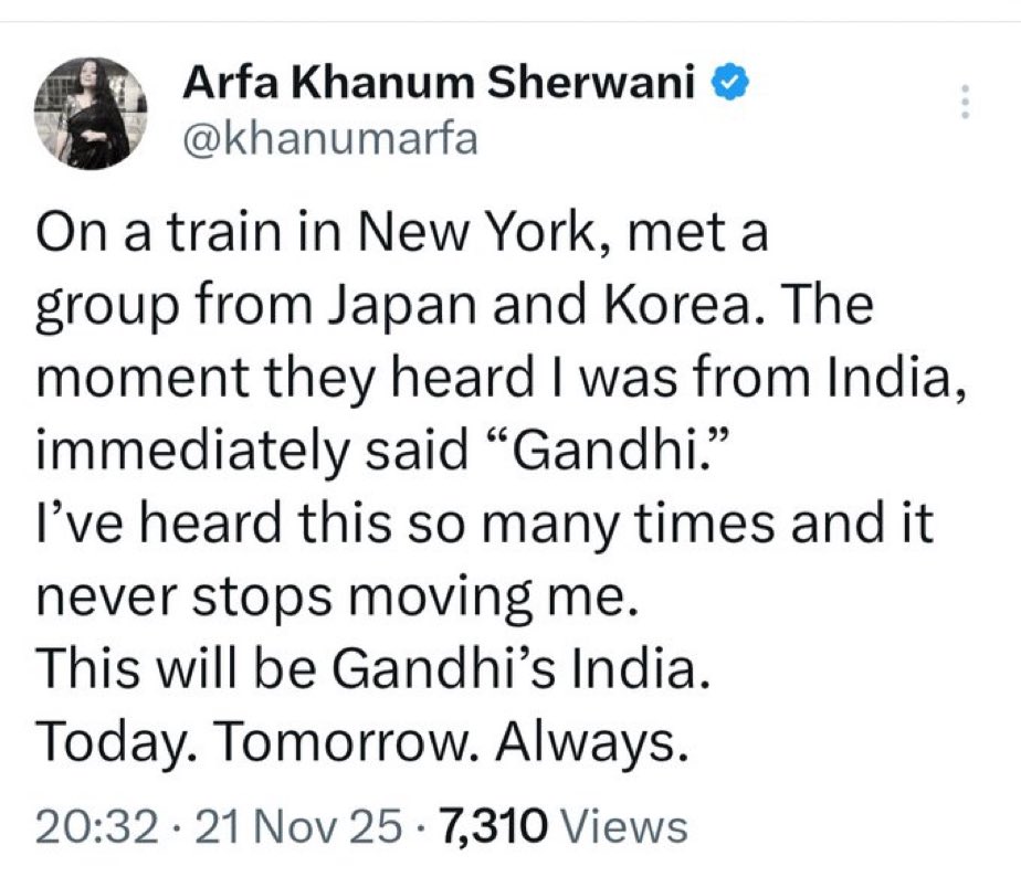 Randeep_Sisodia's tweet image. I must have been to US around 20 times and traveled all across the country…

While in US, I talked to and dined with scores of Americans/Japanese/Koreans/Europeans/Chinese/SE Asians…

No one ever talked to me about ‘Gandhi’…

Yes since 2015-16 onwards, many talked to me about…