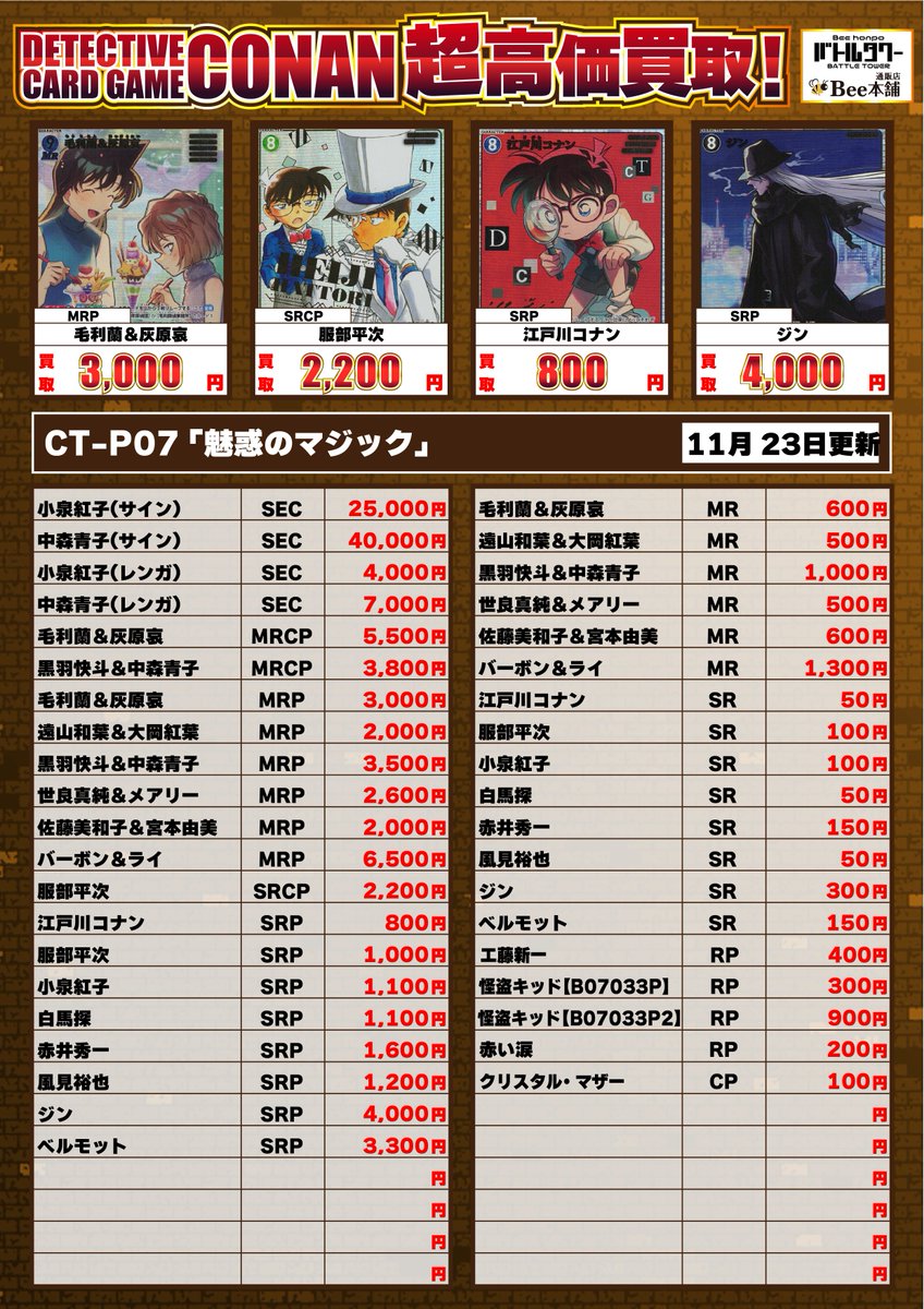 コナンカード 魅惑のマジック MRP バーボン＆ライ 🔍11/22（土）発売