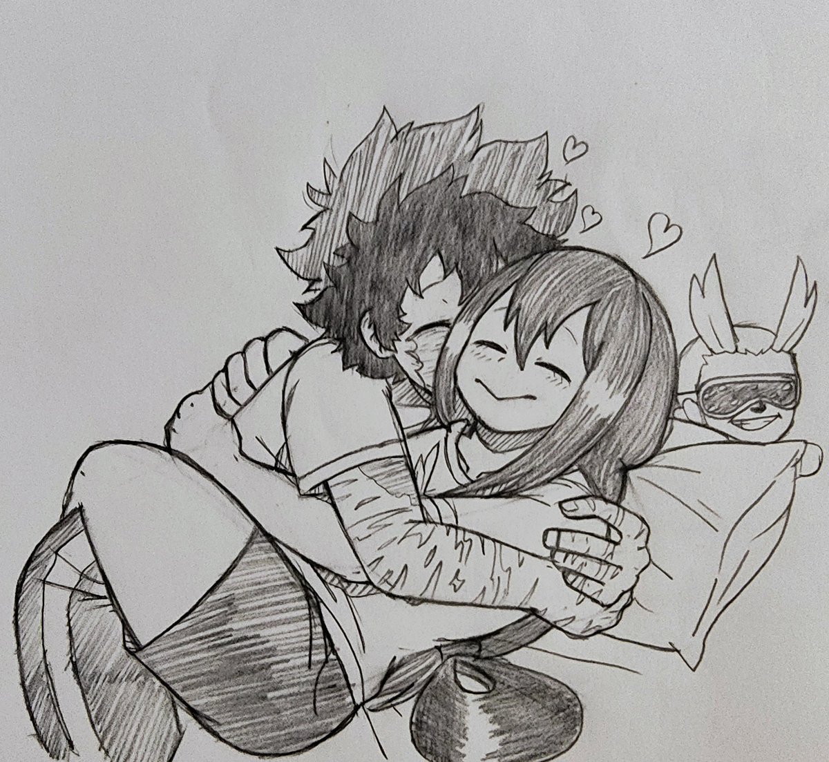 JT_Jolt's tweet image. Kisses and cuddles for the frog #mha #bnha #midotsuyu #tsuyuasui #izukumidoriya