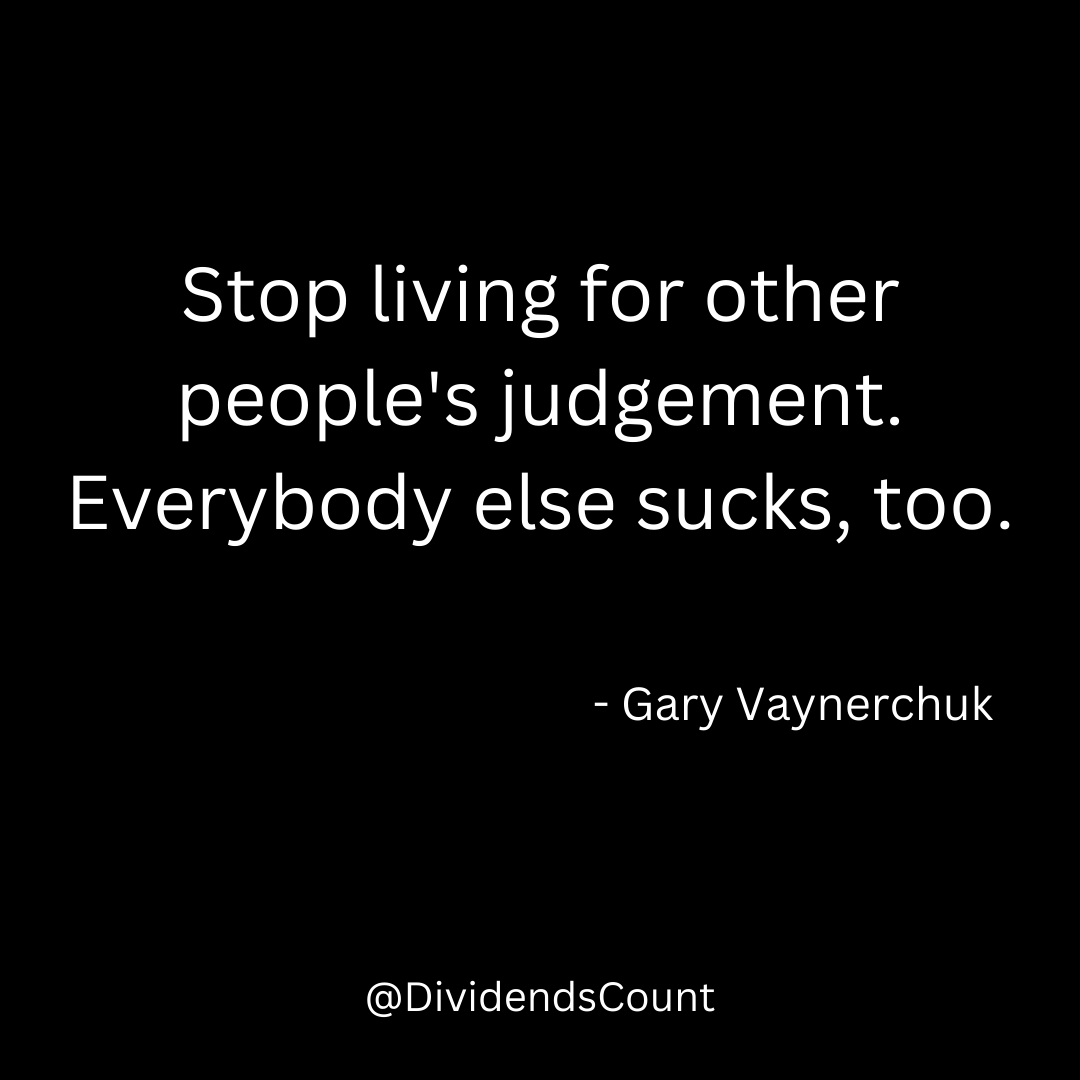 DividendsCount's tweet photo. Ask yourself why you are trying to find approval from other people.

The sooner you realize trying to impress others doesn't matter, the sooner you can start working toward building the life you really want. https://t.co/8nAxF9SMkt