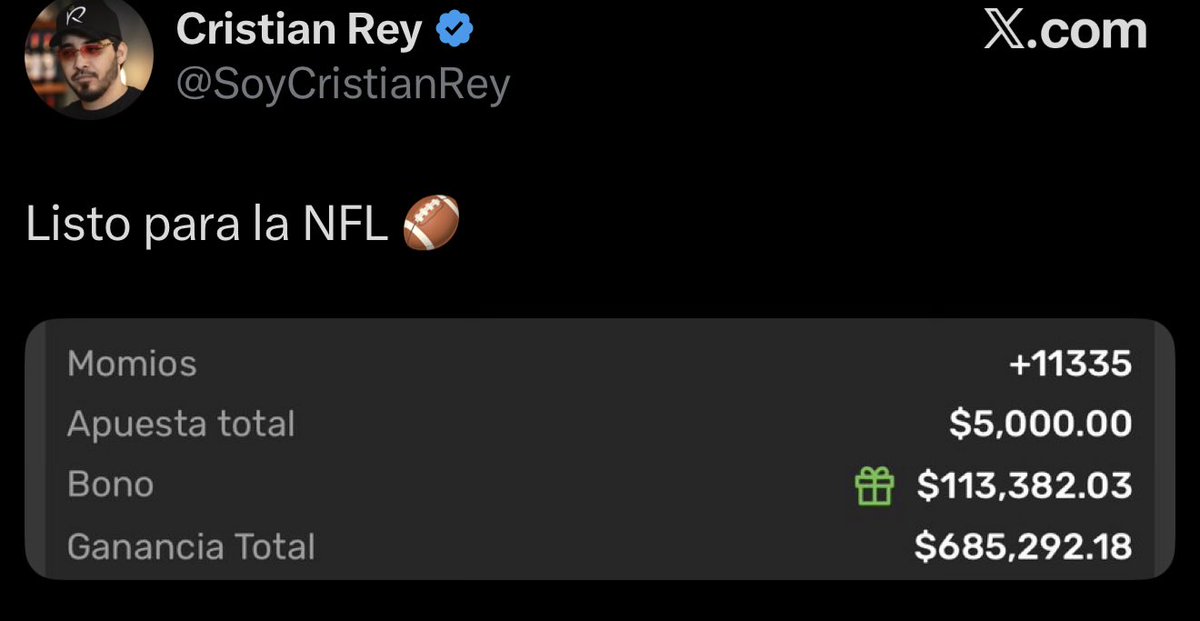 ChilangoPicks's tweet photo. 1 ME GUSTA ❤️🔄 SI QUIERES EL PARLAY DE CRISTIAN REY NFL 🏈🤴🏻⬇️❤️ https://t.co/Lc6B57bg4f