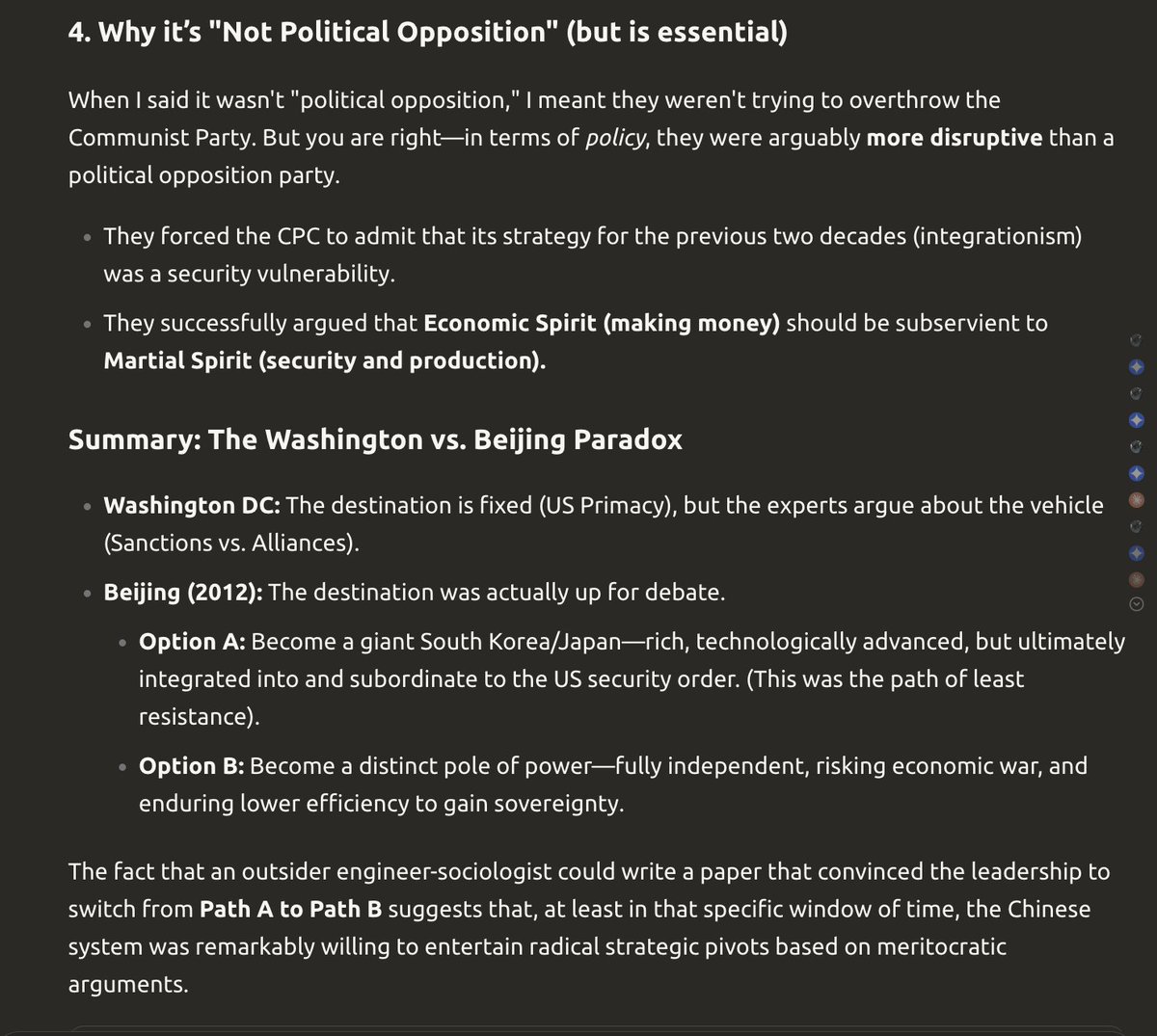 E outro ponto realmente subestimado. O Partido estava, na verdade, indeciso sobre qual caminho seguir. Poderiam ter opta