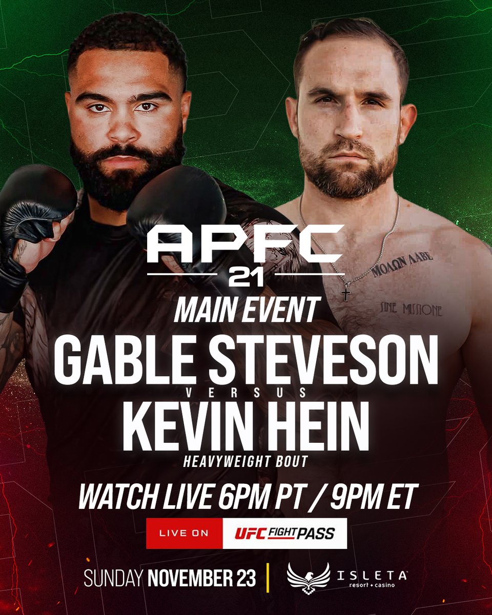 UFCFightPass's tweet image. MAIN EVENT GABLE 🚨

The Olympic gold medalist moves up on the card to headline #APFC21 TONIGHT!  

[ @AnthonyPettisFC | LIVE on UFC Fight Pass | 9pmET ]