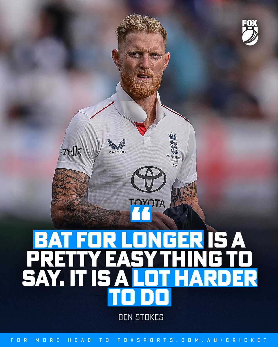 FoxCricket's tweet image. Ben Stokes has a message for the critics of England&apos;s batters.

MORE: bit.ly/4rhlEk4