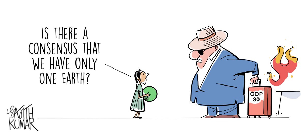sajithkumar's tweet image. #cop30 sunday cartoon @DeccanHerald