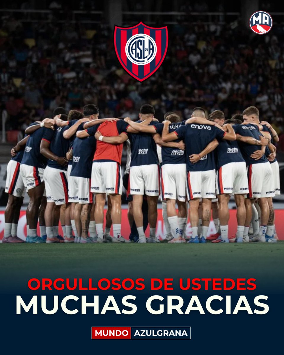 👏🏼 Se bancaron todo el desastre de afuera, los rivales y hoy también un escandaloso arbitraje.

A pesar de todo esto, dejaron muy bien representado al hincha de San Lorenzo adentro de la cancha.

¡Gracias! 💙❤️