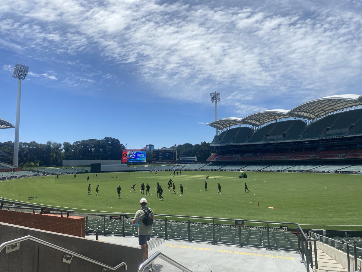 Much nicer conditions in Adelaide <a href="/TheAdelaideOval/">Adelaide Oval</a> for day two. First day lost to rain. <a href="/WACA_Cricket/">WACA</a> win the toss and choose to bat. Curtis in for Inglis, Jayden Goodwin for Green and Liam Haskett for Matt Kelly (rested). On air at 11:30 AM <a href="/913sportfm/">91.3 SportFM</a>