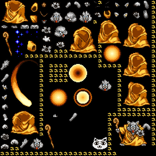 DailyNekojiru's tweet image. Source: Dragon Quest VII (Clawcerer sprite sheet)