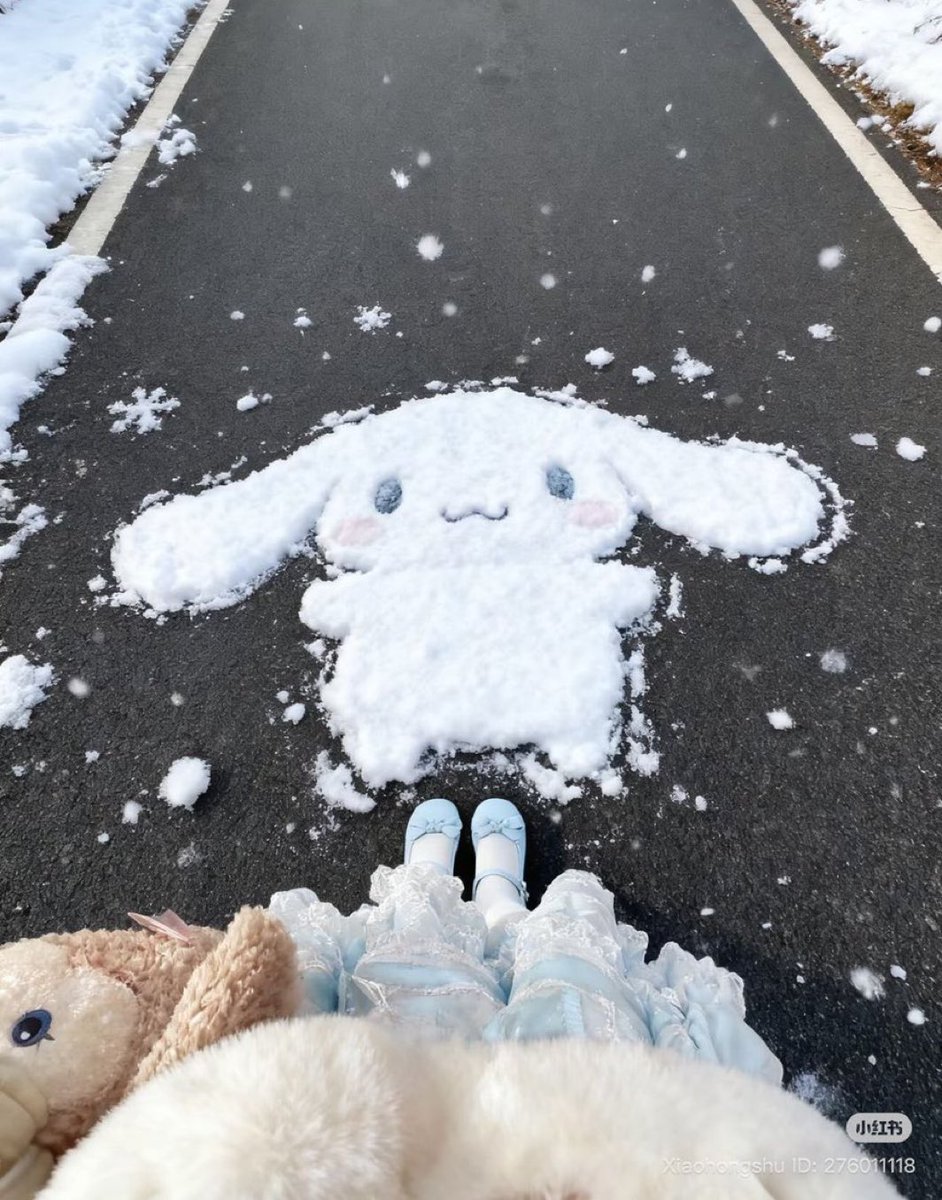 animalkyat's tweet image. 雪で作ったシナモンロール見て