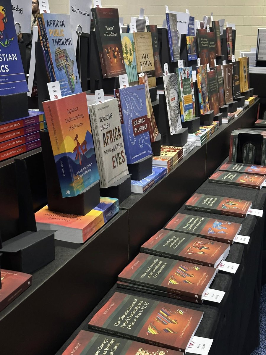 langhampub's tweet image. Welcoming visitors at #sblaar25. As always, we brought hundreds of books for Christian readers, theology students, and scholars from the global theological community. Also, be sure to try our game and get a chance to win a free book of your choice!